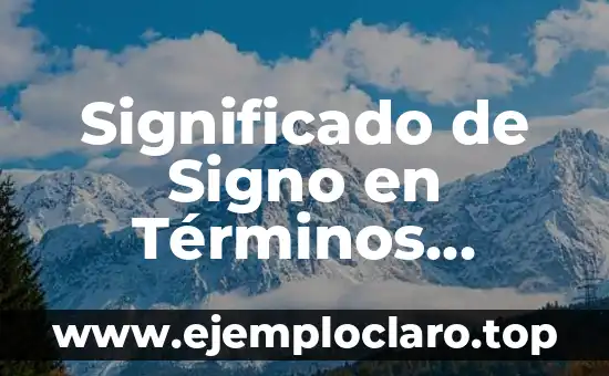 Significado de Signo en Términos Matemáticos
