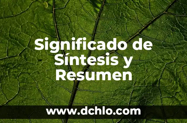 Frases Cortas Cargadas de Significado: El Arte de la Sintesis 3 Significado de Síntesis y Resumen