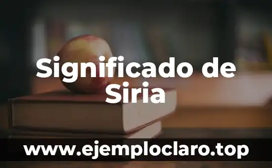 Significado de Suplir 6 Significado de Siria