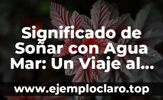 Significado de Soñar con Agua Mar: Un Viaje al Subconsciente