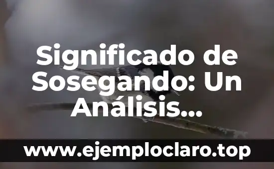 Significado de Sosegando: Un Análisis Detallado