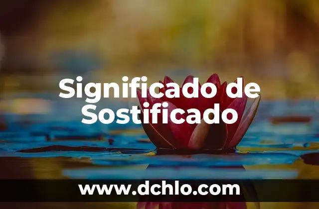 El Significado y el Desarrollo de la Identidad 5 Significado de Sostificado