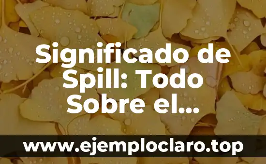 Significado de Spill: Todo Sobre el Término en Español