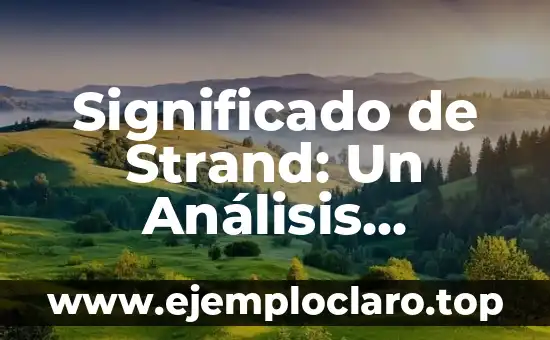 Significado de Strand: Un Análisis Detallado