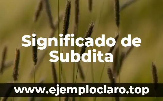 Significado de Subdita