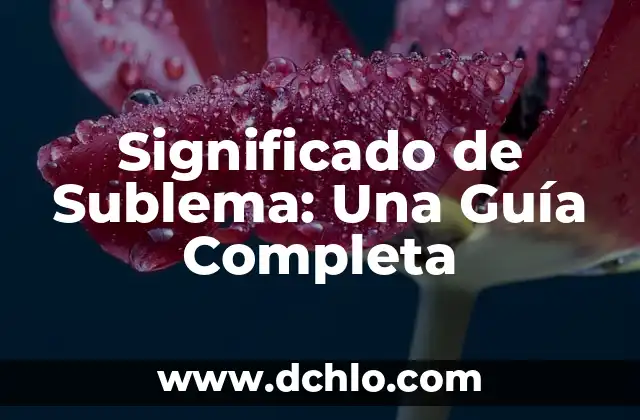 Significado de Subito: Orígenes, Usos y Curiosidades 7 Significado de Sublema: Una Guía Completa
