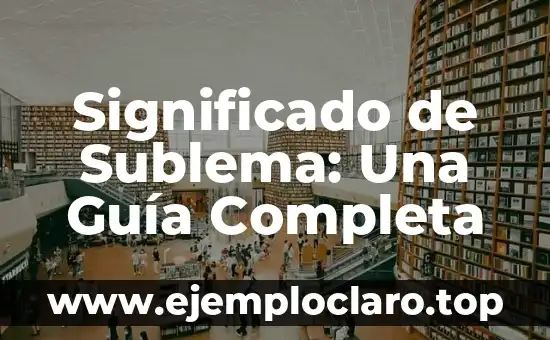 Significado de Sublema: Una Guía Completa