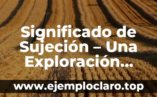 Significado de Sujeción - Una Exploración Profunda