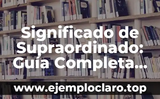 Significado de Supraordinado: Guía Completa y Detallada