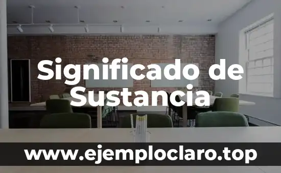 Significado de Steward 4 Significado de Sustancia