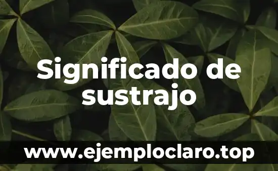 Significado de sustrajo