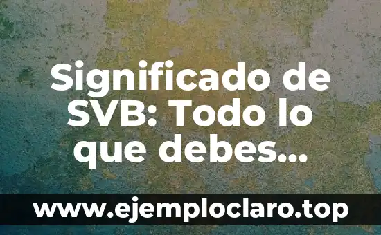 Significado de SVB: Todo lo que debes saber
