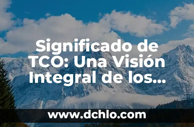 Significado del Valor de Empeño: Una Guía Completa 4 Significado de TCO: Una Visión Integral de los Costos