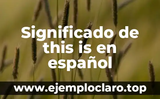 Significado de this is en español
