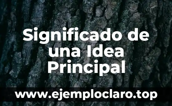 Significado de una Idea Principal