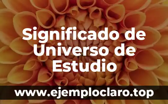 Significado de Universo de Estudio