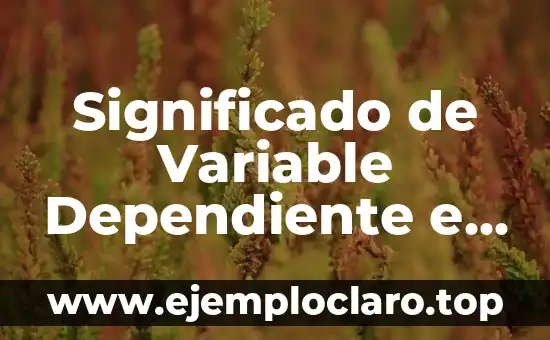 Significado de Variable Dependiente e Independiente: La Base de la Investigación Científica
