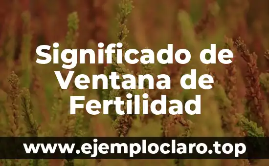 Significado de Ventana de Fertilidad