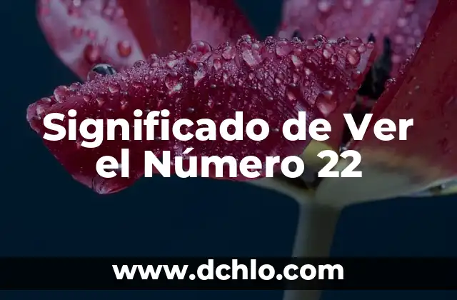 El número de la once del día 22: descubre su significado y simbolismo 5 Significado de Ver el Número 22