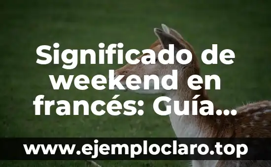 Nombre de Bebé Francés y su Significado 5 Significado de weekend en francés: Guía completa sobre el fin de semana en francés