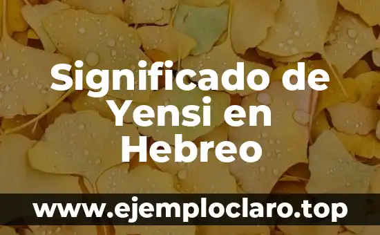 El significado del hebreo de huir 5 Significado de Yensi en Hebreo