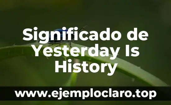 Significado de Yesterday Is History