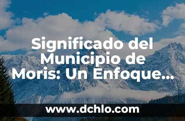 Memoria a Corto Plazo: Una Visión Integral 6 Significado del Municipio de Moris: Un Enfoque Integral