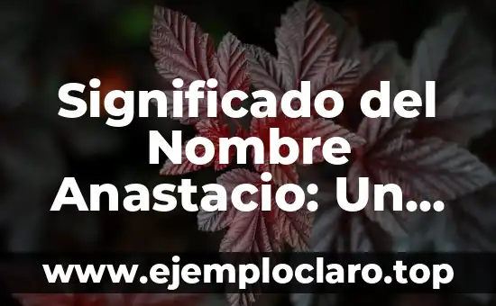 Significado del Nombre Anastacio: Un Análisis Detallado
