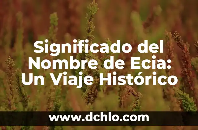 Significado del Municipio de Calkiní: Un Recorrido Histórico y Cultural 6 Significado del Nombre de Ecia: Un Viaje Histórico