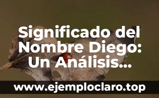 Significado del Nombre Diego: Un Análisis Profundo