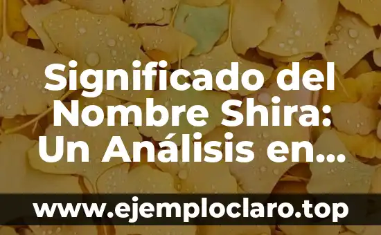 Significado del Nombre Shira: Un Análisis en Profundidad