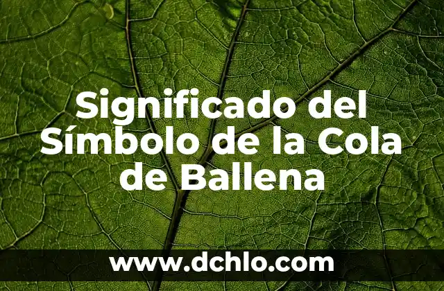 Cola de Caballo: ¿Qué es Bueno para la Salud y la Belleza? 4 Significado del Símbolo de la Cola de Ballena