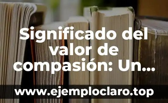 Significado del valor de compasión: Un valor esencial en la sociedad actual