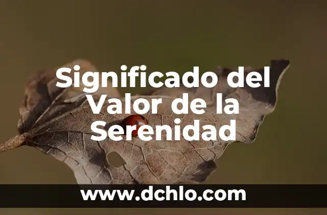 Investigar el significado de burbuja 4 Significado del Valor de la Serenidad