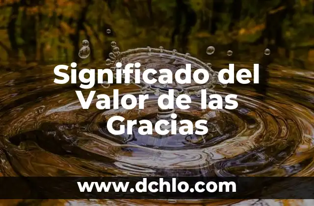 Hacimiento de Gracias Significado en Español 3 Significado del Valor de las Gracias