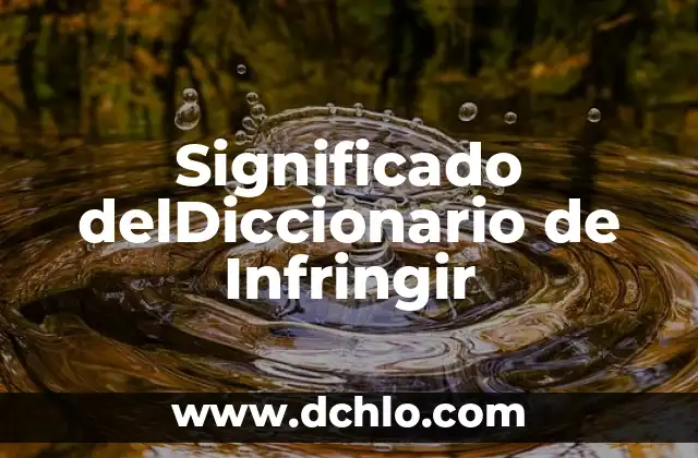 El Significado del Don de Mauss: Una Visión Antropológica 4 Significado delDiccionario de Infringir