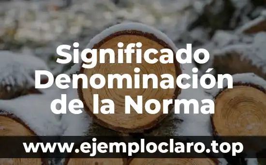 Significado Denominación de la Norma