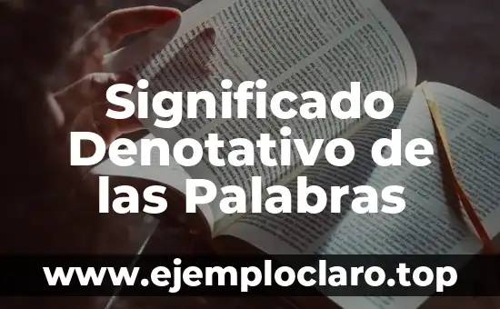 Significado Denotativo de las Palabras