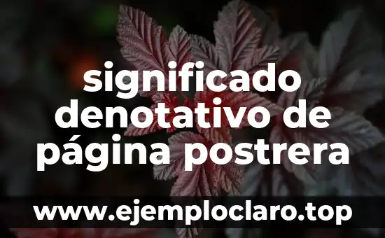 significado denotativo de página postrera