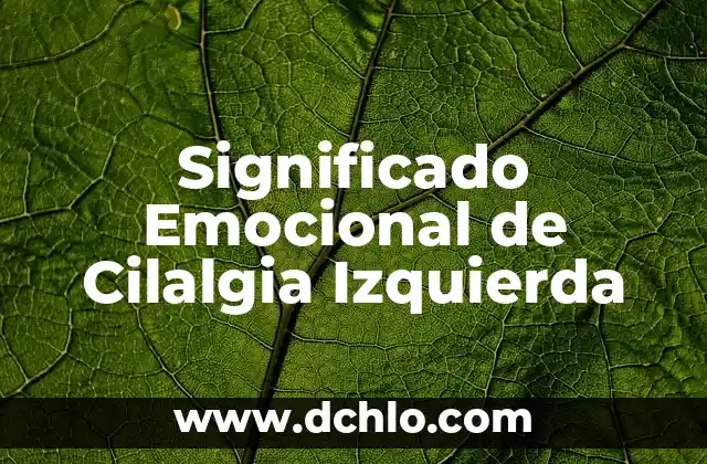 Icono de la Paz Significado 3 Significado Emocional de Cilalgia Izquierda