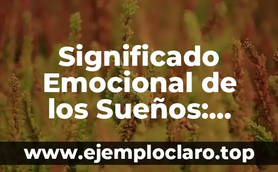 Significado Emocional de los Sueños: Descubriendo el Lenguaje del Subconsciente