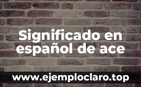 Significado en español de ace