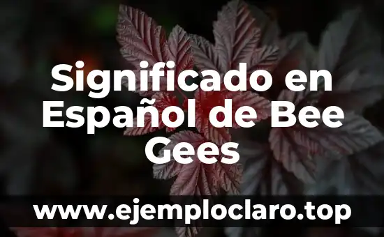 Tour de Force Significado en Español 4 Significado en Español de Bee Gees
