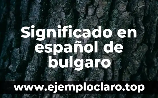 Significado en español de bulgaro