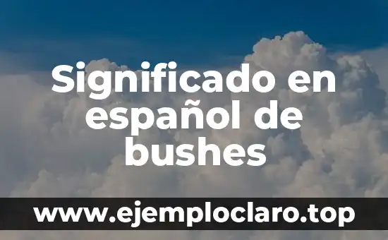 Significado en español de bushes
