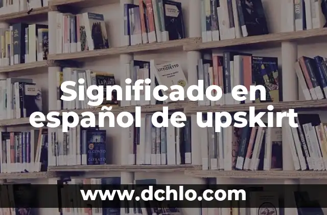 Actualizaciones en español: Manteniendo el Conocimiento Actualizado 4 Significado en español de upskirt
