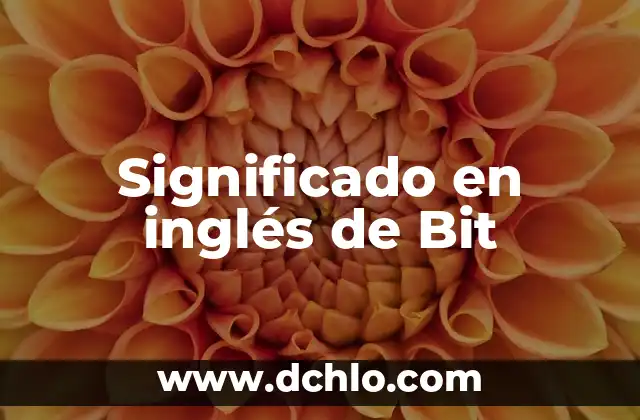 Significado en Inglés de Biscuit 5 Significado en inglés de Bit
