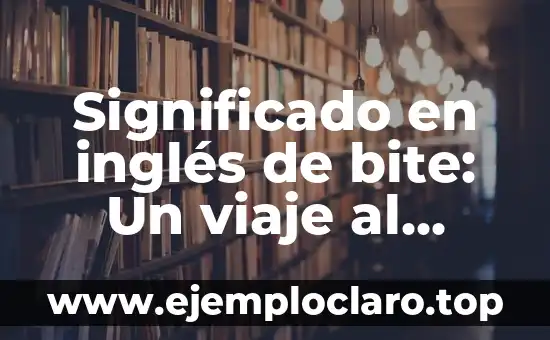 Significado en inglés de bite: Un viaje al corazón del lenguaje