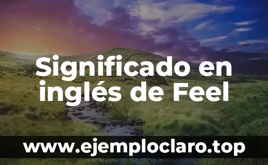 Proezas en Inglés: Un Viaje al Significado y Usos 5 Significado en inglés de Feel