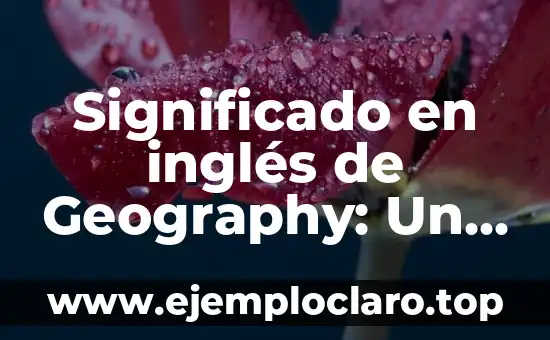 Forma y significado de Jalisco, un viaje cultural y geográfico 3 Significado en inglés de Geography: Un viaje por el conocimiento geográfico